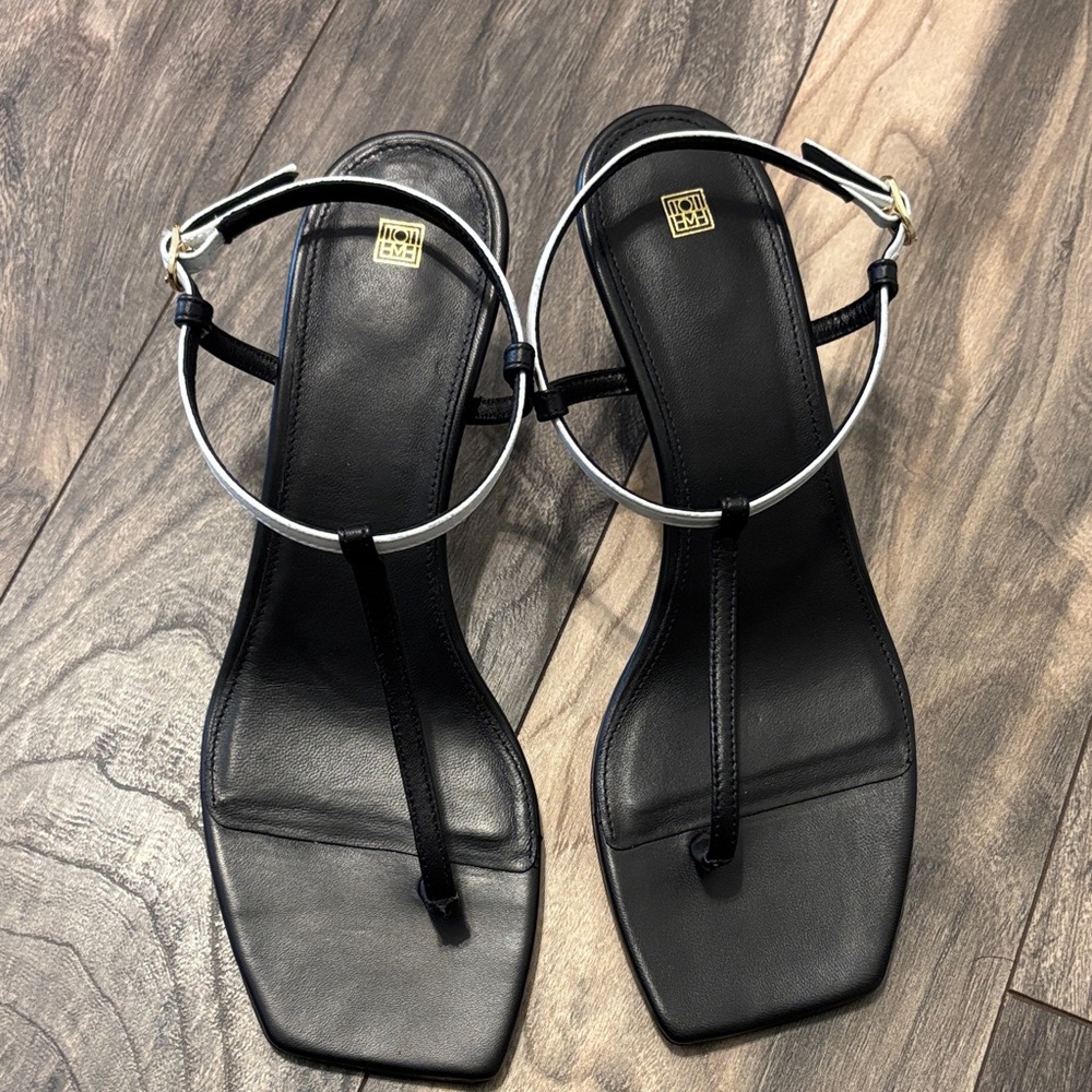 Toteme Black and Silver Sandals